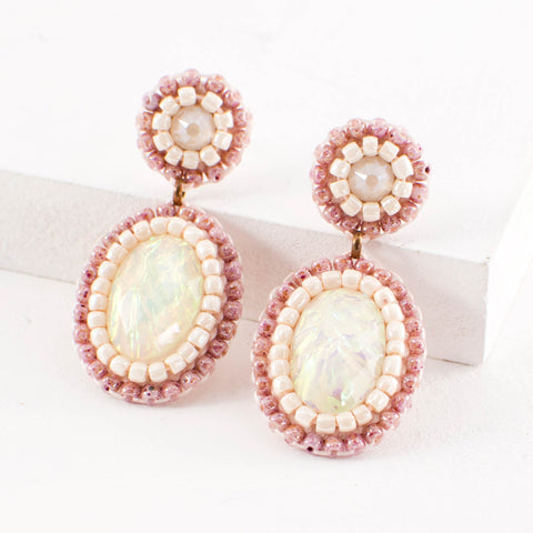 White opal drop earrings