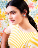 Dainty hand beaded turquoise Swarovski boho-chic pendant necklace