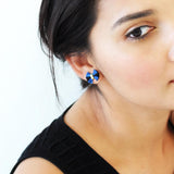 Unique dainty colorful stud earrings