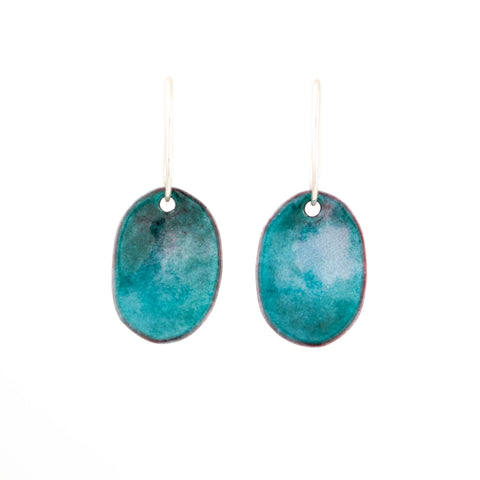 Teal turquoise earrings