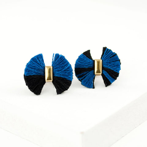 Tassel bow stud earrings