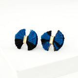 Black blue stud earrings