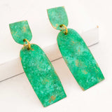Mint verdigris patina earrings