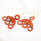 Burnt orange statement dangle earrings