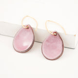 Pink teardrop earrings handmade