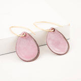 Light pink teardrop earrings | Blush enamel dainty earrings