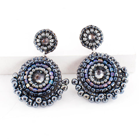 Grey statement earrings