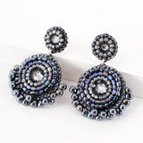 Gray statement earrings