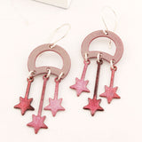 Pink gray earrings