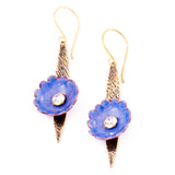 Clear Swarovski crystal floral earrings