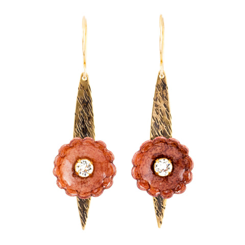 Brown statement earrings