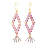 Blush pink gray dangle earrings