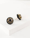 Black earrings | Gold earrings | Swarovski stud earrings