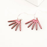 Pink fan shaped earrings