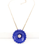 Cobalt blue flower necklace