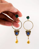 Vintage style rhinestone statement earrings | custom color earrings