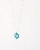 Dainty hand beaded turquoise Swarovski boho-chic pendant necklace