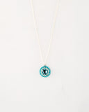 Dainty hand beaded turquoise Swarovski boho-chic pendant necklace