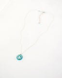 Dainty hand beaded turquoise Swarovski boho-chic pendant necklace