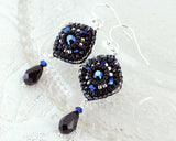 Black, blue dangle earrings - Exquistry - 3