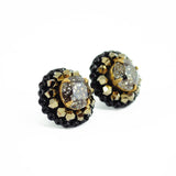 Black earrings | Gold earrings | Swarovski stud earrings