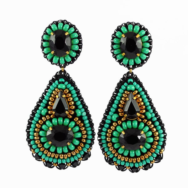 Black Dangle Earrings | Black Statement Earrings | Gold Black Dangles Black Dangle Earrings | Black Statement Earrings | Gold Black Dangles
