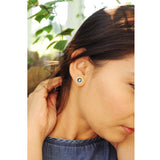 Blue yellow stud earrings | unique crystal earrings