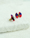 4th July earrings | unique royal blue red tassel earrings | brass studs