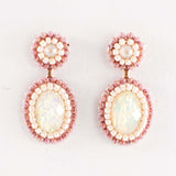 White blush pink earrings