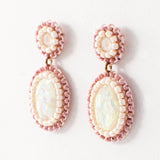 Dainty white opal drop earrings | Vintage style