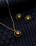 Khaki necklace and earrings