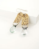 Brass and silver dangles with pink corundum quartz