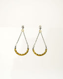 Mixed metal silver brass modern minimalist earrings