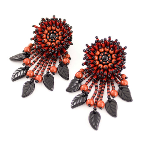 rust orange brown earrings