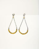 Mixed metal silver brass modern minimalist earrings