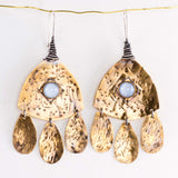 Brass statement earrings