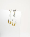 Mixed metal silver brass modern minimalist earrings