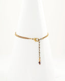 Burgundy bracelet | dainty gold brass bracelet