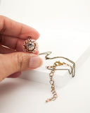 Peach rose gold swarovski pendant necklace