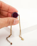 Burgundy bracelet | dainty gold brass bracelet