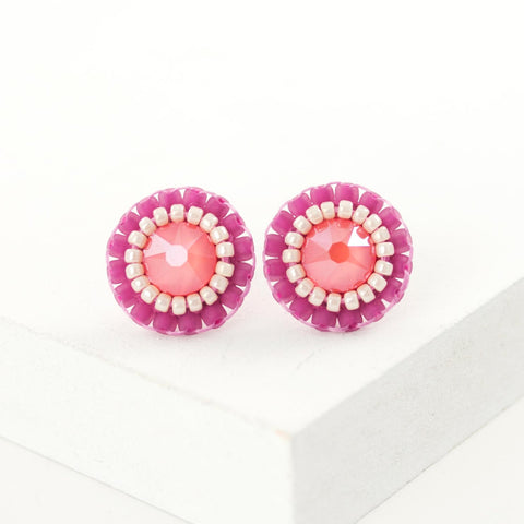 Coral stud earrings