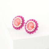 Pink coral earrings