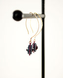 Gold maroon drop earrings | burgundy dangles
