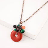 Red brown rust orange jasper necklace