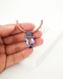 Purple quartz mixed metal necklace with copper and silver