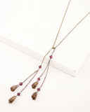 Garnet necklace with silver chain