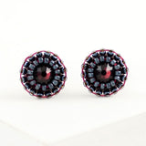 Burgundy stud earrings
