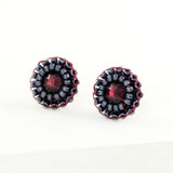 small maroon stud earrings