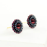 Small maroon stud earrings | unique fall jewelry
