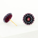 Small maroon stud earrings | unique fall jewelry